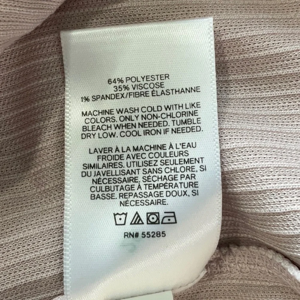 Express Tan and White Top with Tie Size Large - Picture 6 of 6